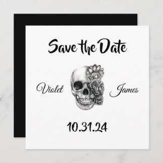 skull save the date invitations