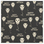 Skull Shaped Balloons Goth Happy Birthday Fabric