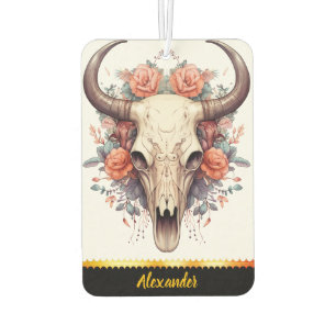 Skull-shaped floral air freshener
