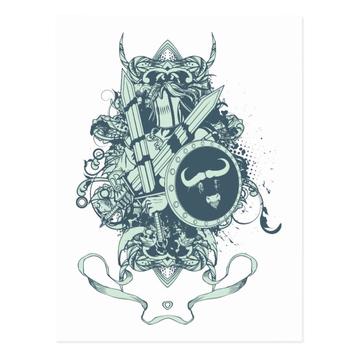 Skull ~ Shield & Armor Skull Fantasy Art Postcard