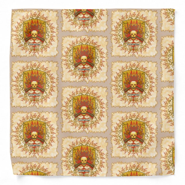 Skull Shield Firefighter bandana (Front)