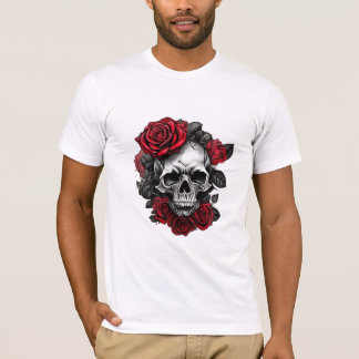 Skull Shirt With Red Roses - Power and Him