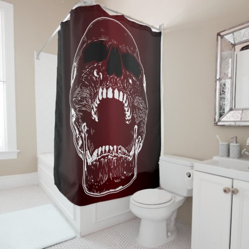 Skull Shower Curtain _ Screaming Skull