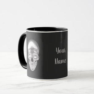 Skull, silver 3D effect - Mug