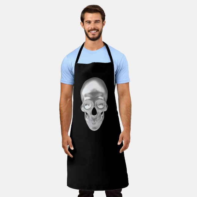 Skull, silver 3D optics - Apron (Worn)