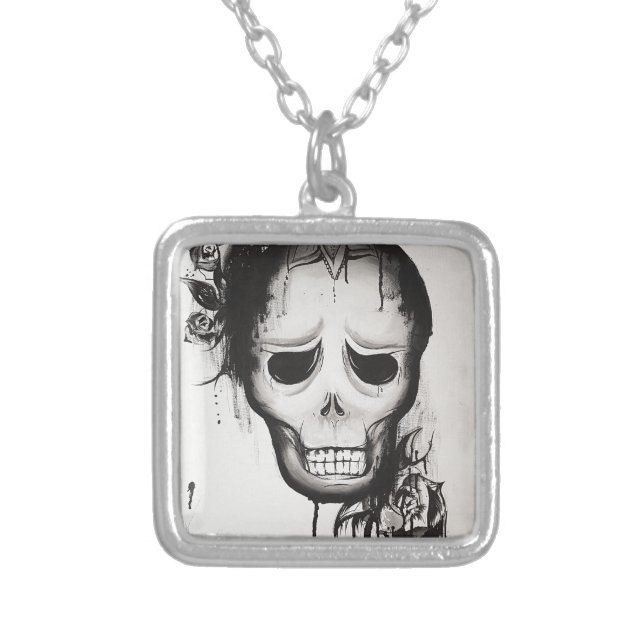 Skull Silver Plated Necklace (Front)