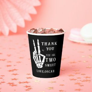 Skull Skeleton Bad to the Bone 2nd Birthday Paper Cups