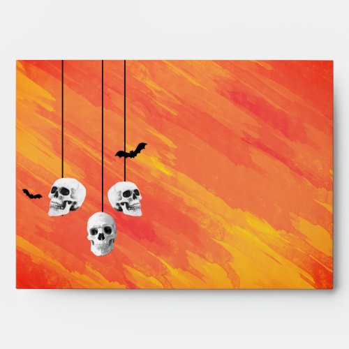 Skull Skeleton Halloween Party Freaky Night Envelope