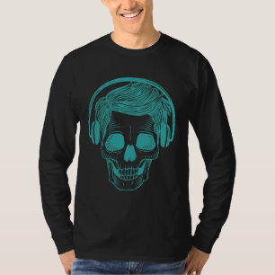 Skull Skeleton Headphones Music Musician T-Shirt