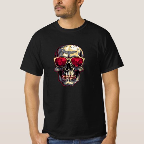 Skull Skeleton Human Head  Logo Art T_Shirt