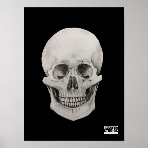Skull sketch poster