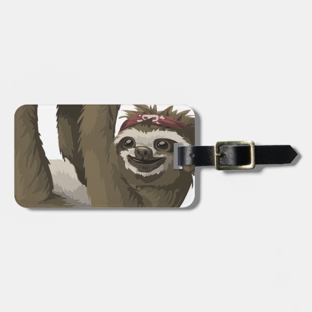 skull sloth luggage tag (Front Horizontal)