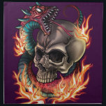 Skull Snake Napkin<br><div class="desc">An original tattoo inspired art style illustration of a flaming skull with snake wrapped around it. This unique design was made specifically for Zazzle, featuring professional digital artwork and can be fully customized to add additional photos and text to suit. It would be ideal for tattoo admirers, comic book fans,...</div>