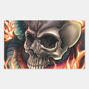 Skull + Snake Rectangular Sticker