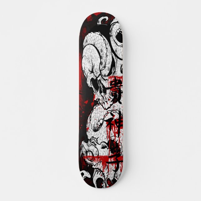 skull snake skateboard deck (Front)