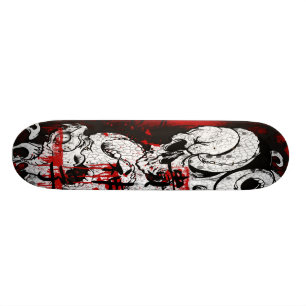 skull snake skateboard deck