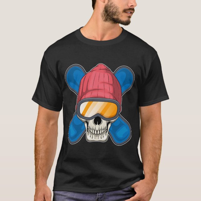 Skull Snowboard Winter sports T-Shirt (Front)