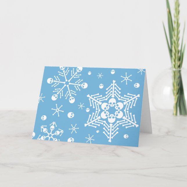 Skull Snowflakes Holiday Card (Front)