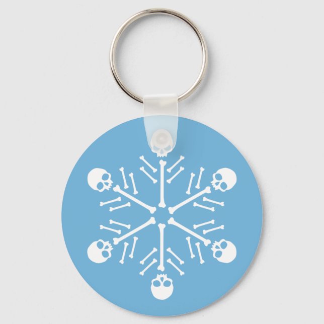 Skull Snowflakes Keychain (Front)