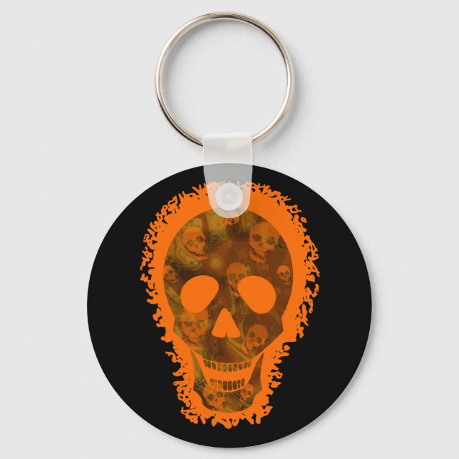 Skull Specters Big Skull Orange keychain (Front)