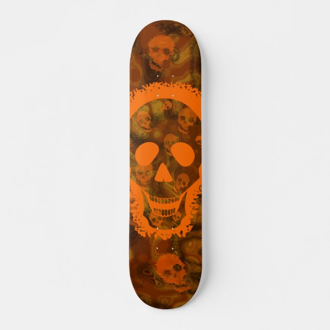 Skull Specters Big Skull Orange skateboard Deck (Front)