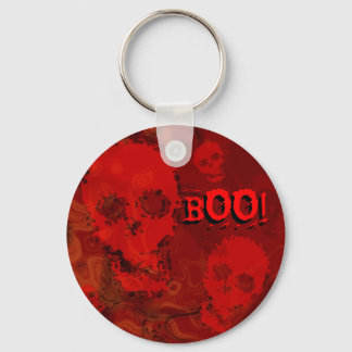 Skull Specters Red 'Boo!' keychain