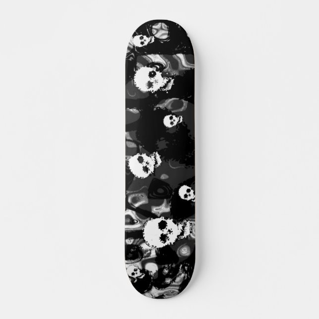 Skull Spectres B&W skateboard (Front)