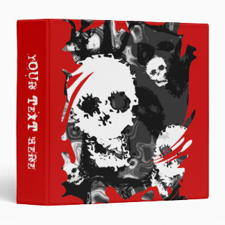 Skull Spectres B&W swirl red 'Your Text' binder