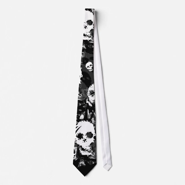 Skull Spectres B&W swirl tie (Front)