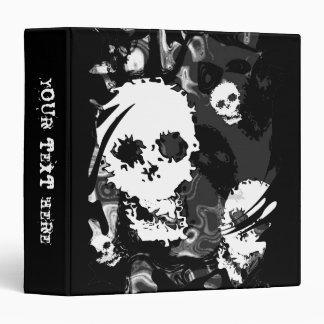 Skull Spectres B&W swirl 'Your Text' binder
