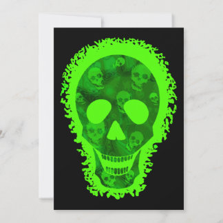 Skull Spectres Big Skull Green invitation