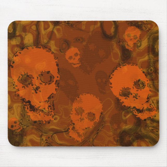 Skull Spectres Orange mousepad (Front)