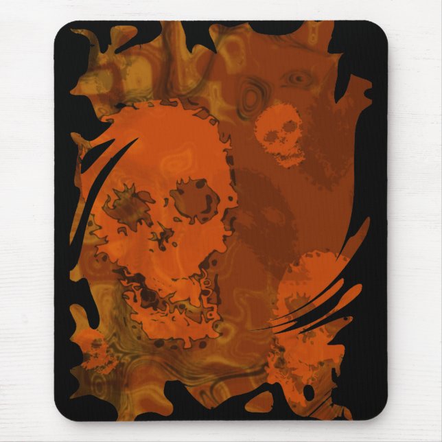 Skull Spectres Orange swirl mousepad (Front)