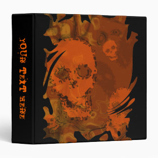 Skull Spectres Orange swirl 'Your Text' binder