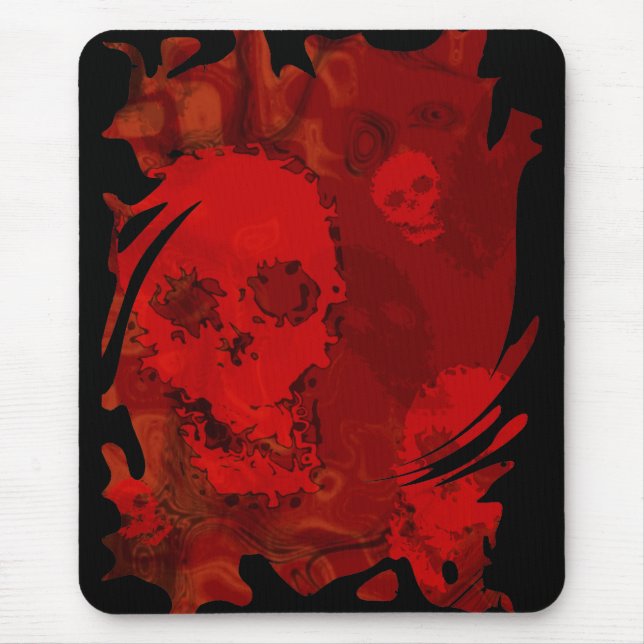 Skull Spectres Red swirl mousepad (Front)