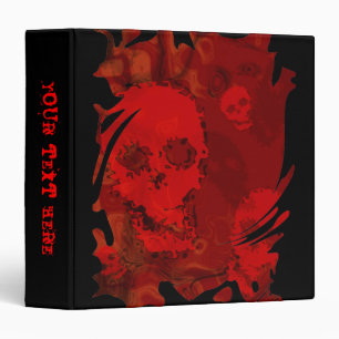 Skull Spectres Red swirl 'Your Text' binder