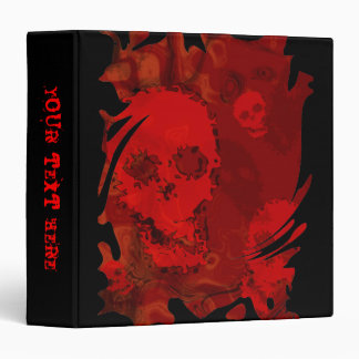 Skull Spectres Red swirl 'Your Text' binder