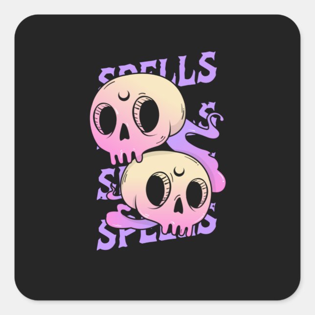 Skull Spell!! Square Sticker (Front)
