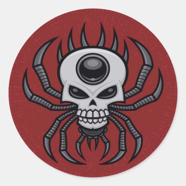 Skull Spider Classic Round Sticker (Front)