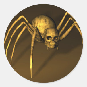 Skull Spider Classic Round Sticker
