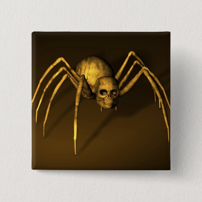 Skull Spider Pinback Button (Front)