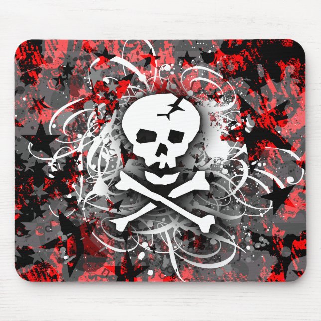 Skull Splatter Mouse Pad (Front)