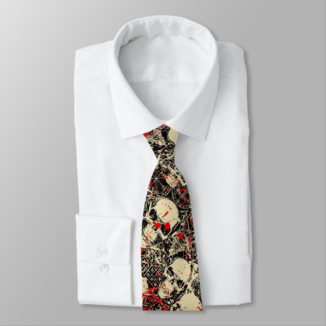 Skull Splatter Neck Tie (Tied)