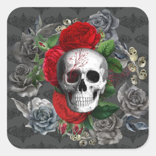 Skull Square Sticker