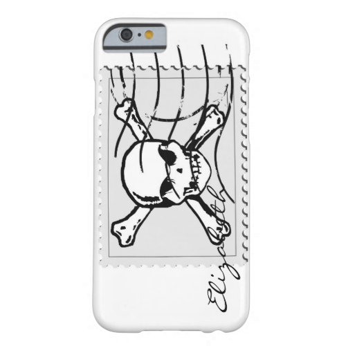 Skull Stamp Custom Monogram 2 Barely There iPhone 6 Case