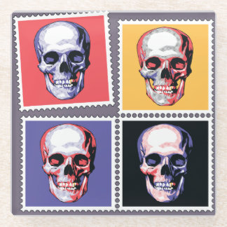 Skull Stamps Glass Coaster