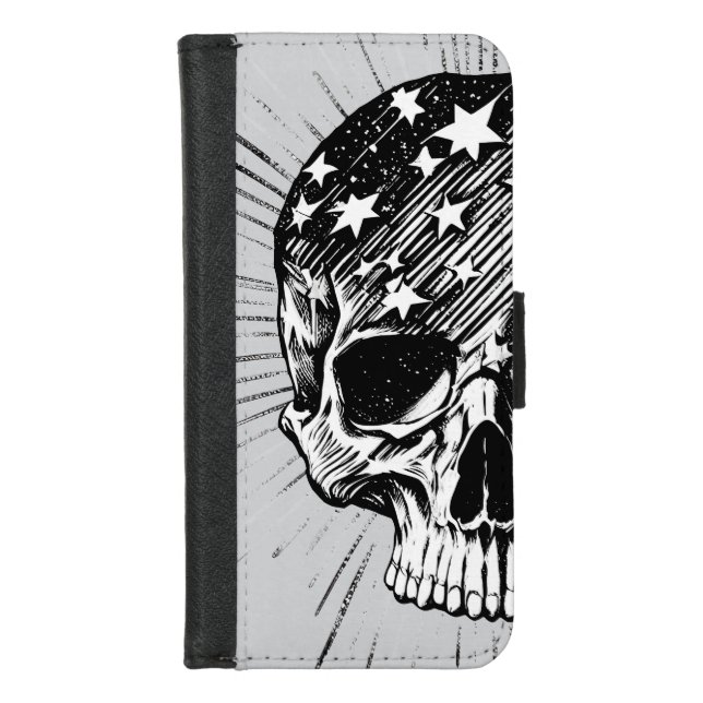 Skull & Stars II iPhone Wallet Case (Front)