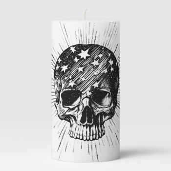 Skull & Stars Ii Pillar Candle by WaywardMuse at Zazzle