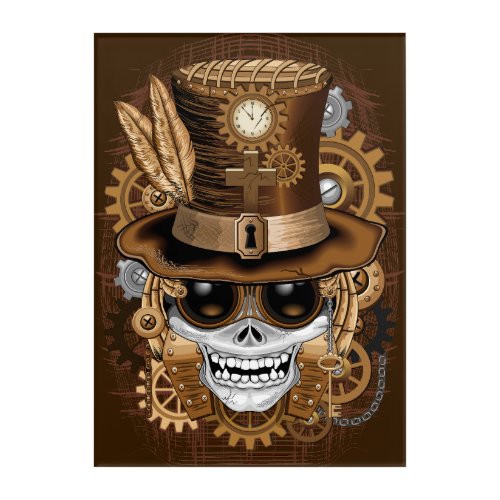 Skull Steampunk Voodoo Retro Machine Acrylic Print