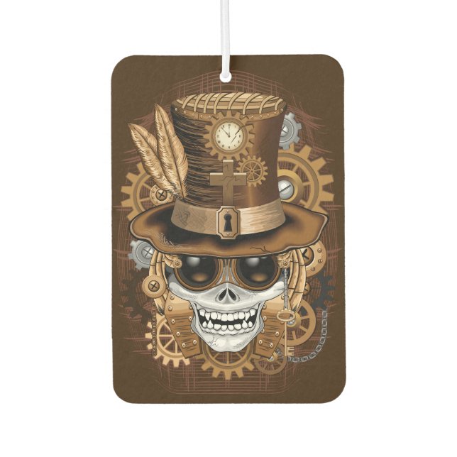 Skull Steampunk Voodoo Retro Machine Air Freshener (Front)
